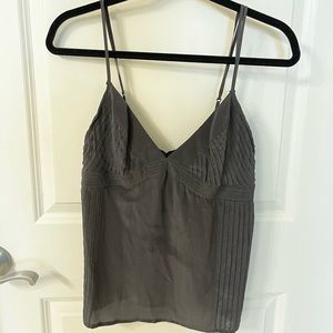 EUC pleated silk Ruehl (A&F’s Brand) cami with built in bra
